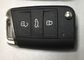 5G0 959 752 BA VW Flip Key Fob Case, Tombol Warna Hitam 3 Button VW Golf Key Fob