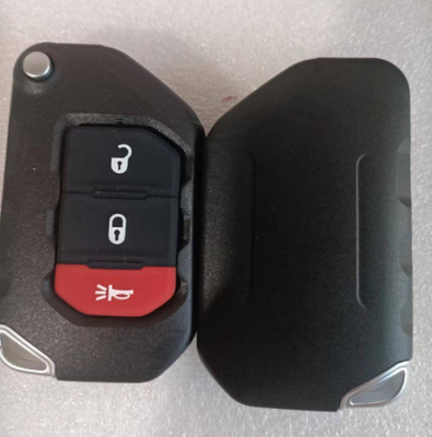 433Mhz 2 + 1 tombol FCC OHT1130261 4A Chip Keyless Flip Key Untuk Jeep Wrangler